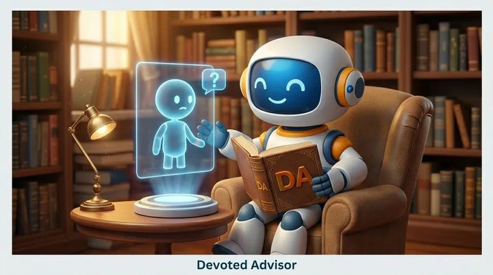 DA, the TutorDA robot, as the Devoted Advisor